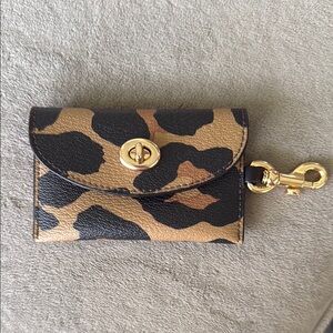 Coach Leopard Print Key & Card Holder